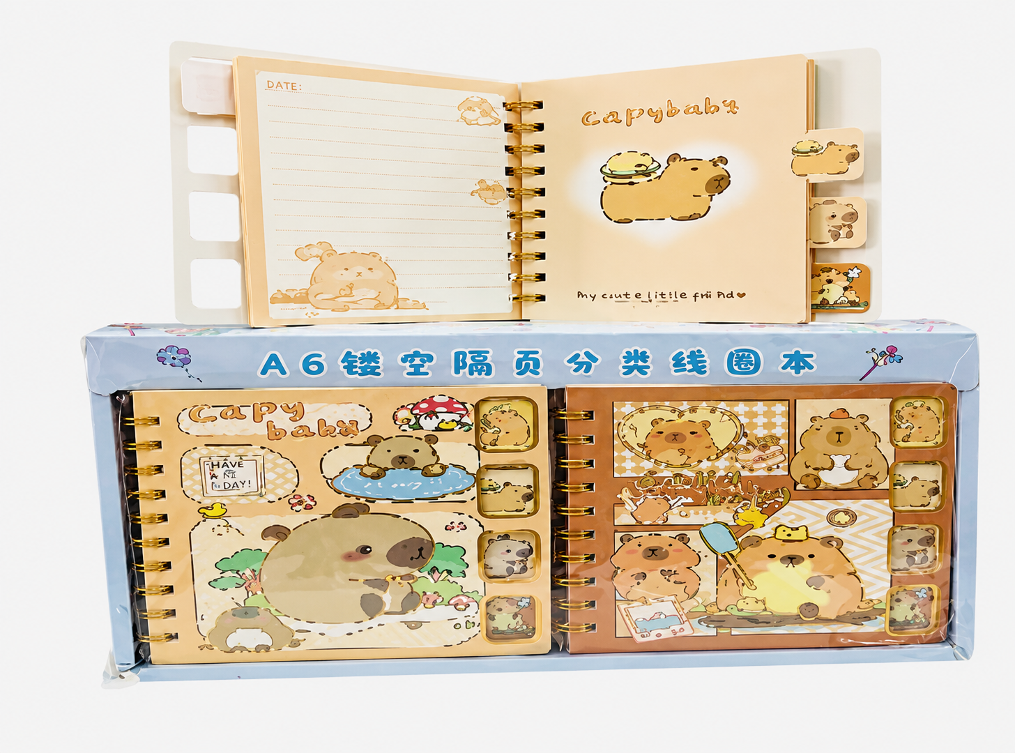 CAPY BARA AYRAÇLI STİCKERLI A5 DEFTER 12'Lİ PKT