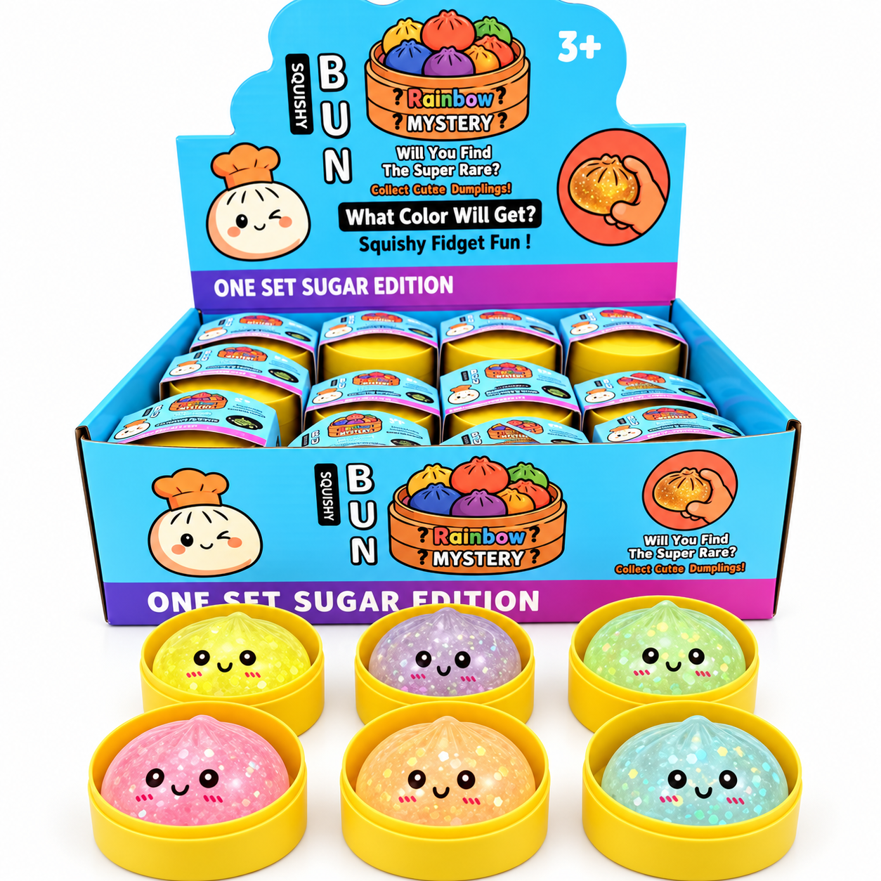 Mini Çin Mantısı Dumpling Squishy – Simli 24'lü Stand