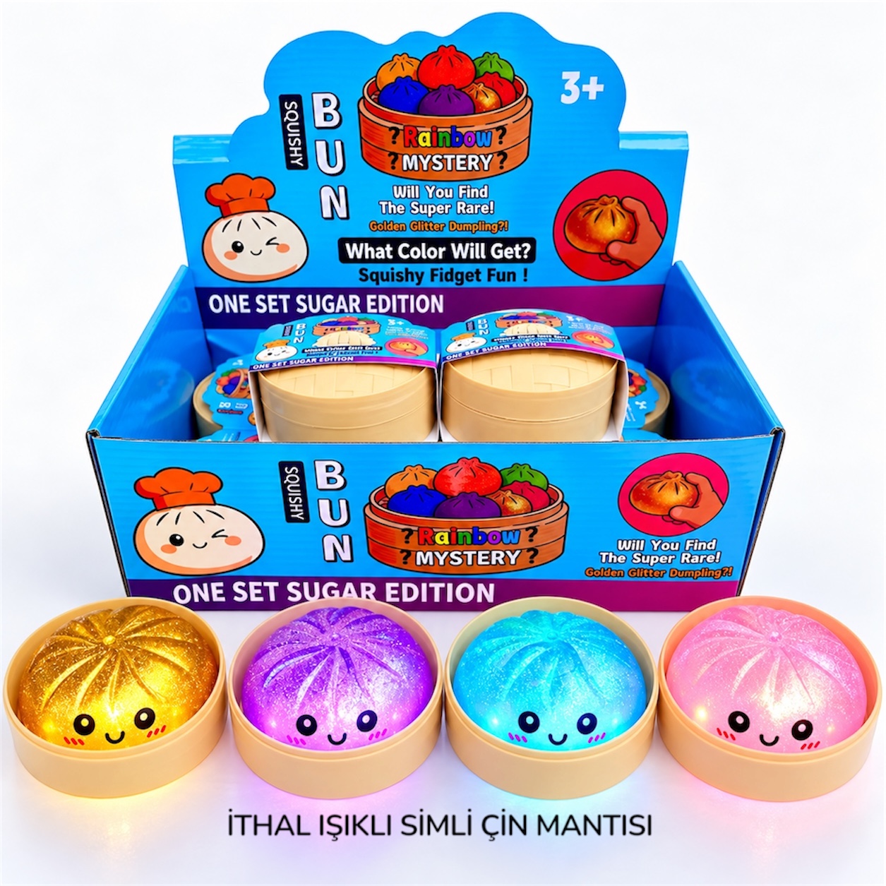 Işıklı Çin Mantısı Dumpling Squishy – 12'li Paket