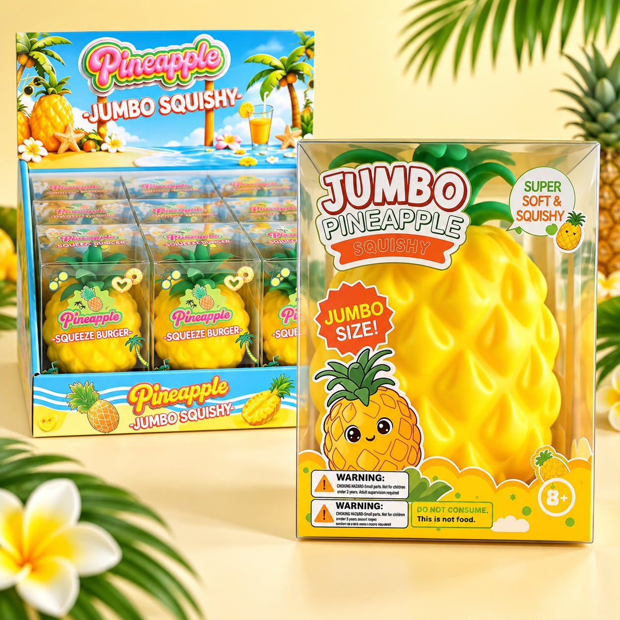 İTHAL JUMBO BOY KUTULU ANANAS SQUİSHY 4'LÜ PAKET