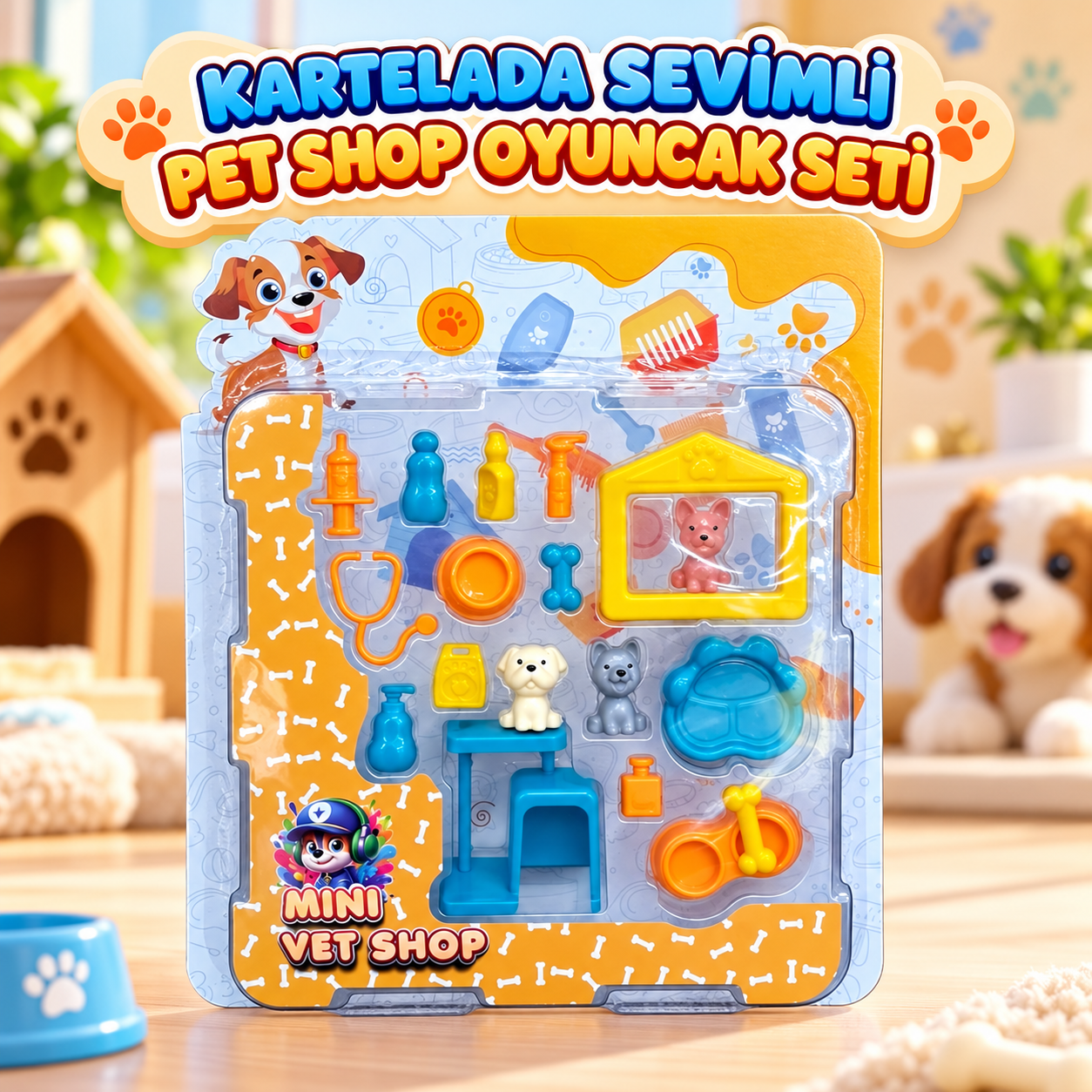 KARTELADA SEVİMLİ PET SHOP OYUNCAK SETİ