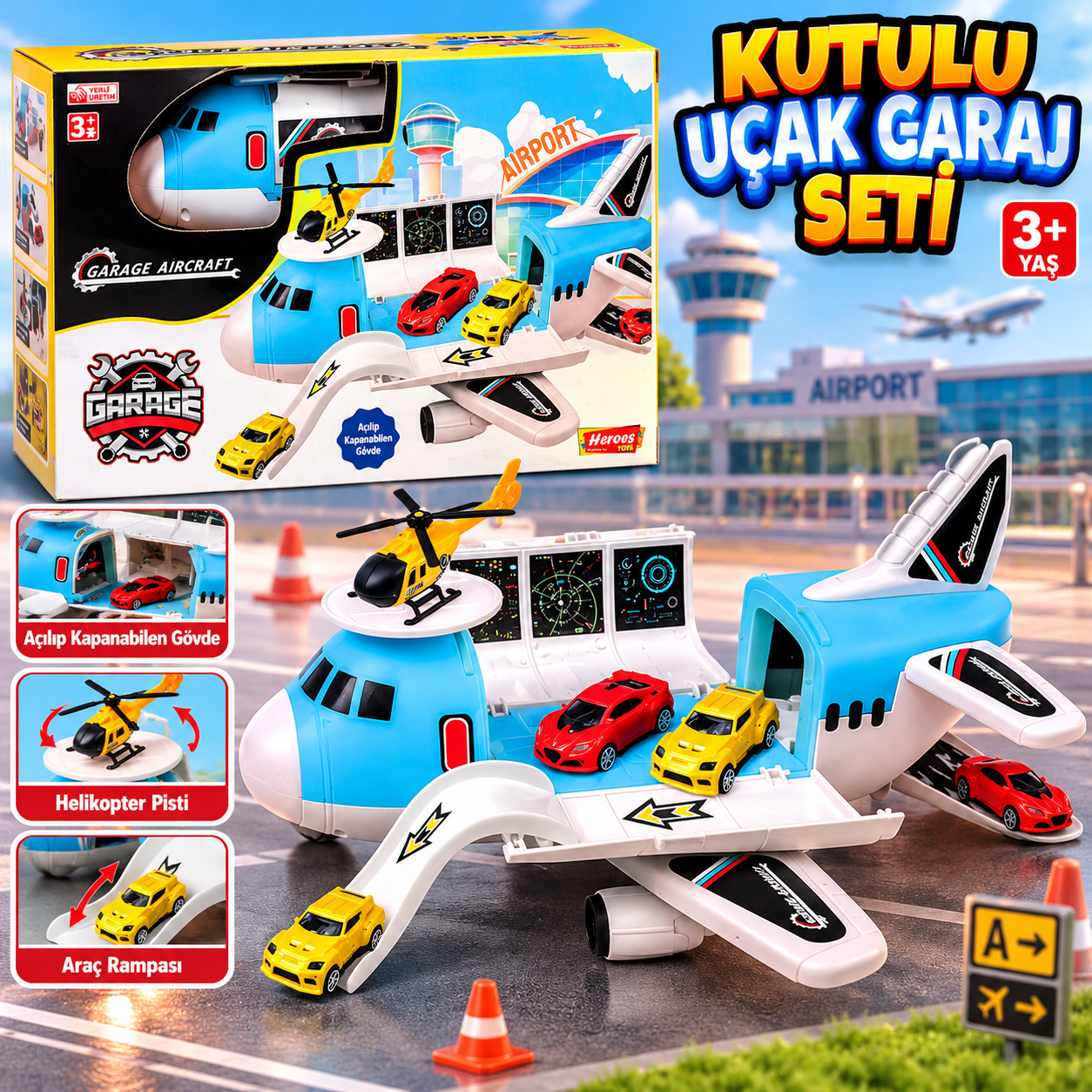 HEROES KUTULU UÇAK GARAJ SETİ