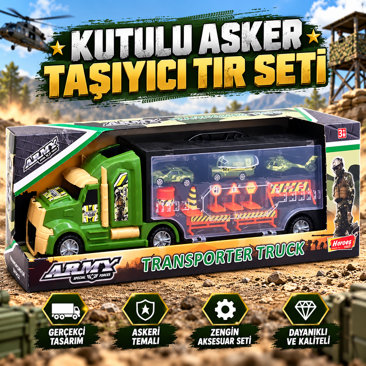 HEROES KUTULU ASKER TAŞIYICI TIR SETİ